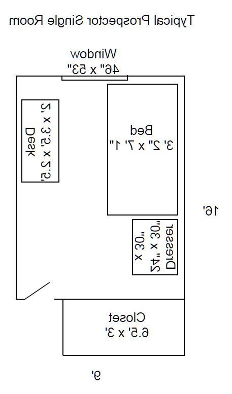 Prospector Hall single room floor plan